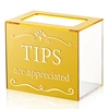 WISH Tip Jars For Money Acrylic Tip Cash Box Donation Tip Bucket Storage Container Suggestion Box Raffle Cash Box 1