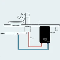 Chauffe-eau instantané pour douche, robinets de salle de bain, robinet de cuisine, chauffe-eau électrique 220V 8000W, affichage numérique, température réglable 6