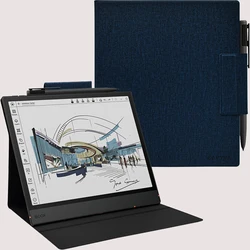 Magnetic Stand Case with Pen Buckle and Auto Sleep/Wake Feature - Boox Note Air 5 C (Cloth Bark Blue)
