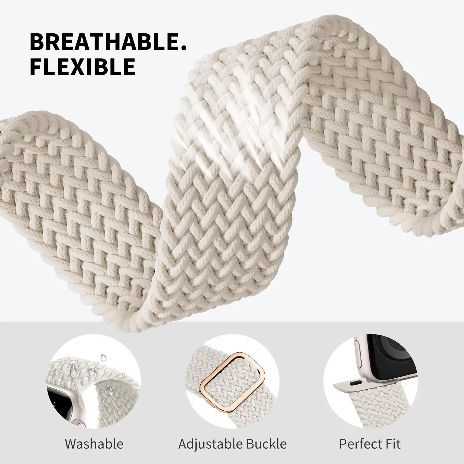 Braided Solo Loop Elastic Nylon Bracelet for Apple Watch - Stylish and Comfortable Strap
