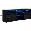 LED TV Stand for 65/75 inch TV, Modern Television Table Center Media Console with Drawer and Led Lights, TV Stand 2