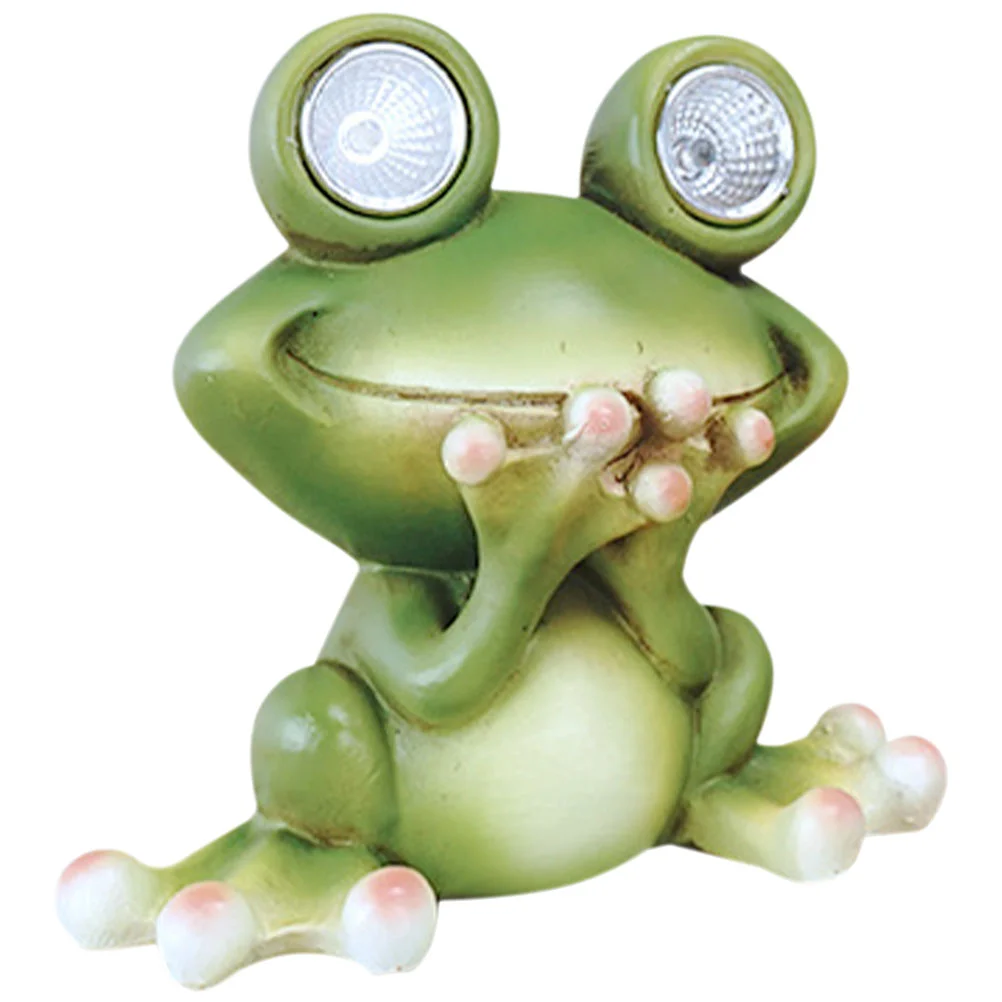 

Resin Frog Statue Solar Light Decor Creative Figurine Ornament Garden Decoration