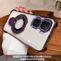 Magnetic Holder Shockproof Transparent Silicone Case with Camera Protection for Vivo iQOO Neo10 Pro+ (China) (PURPLE)