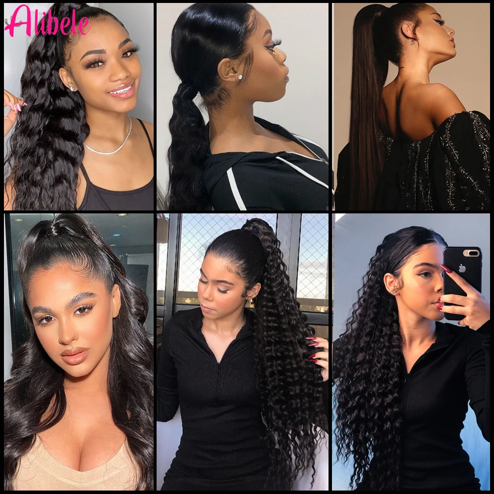 Alibele 모골리안 아프로 킨키 곱슬 드로스트링 포니테일 인모 익스텐션, 4B, 4C 킨키 곱슬 포니테일 익스텐션