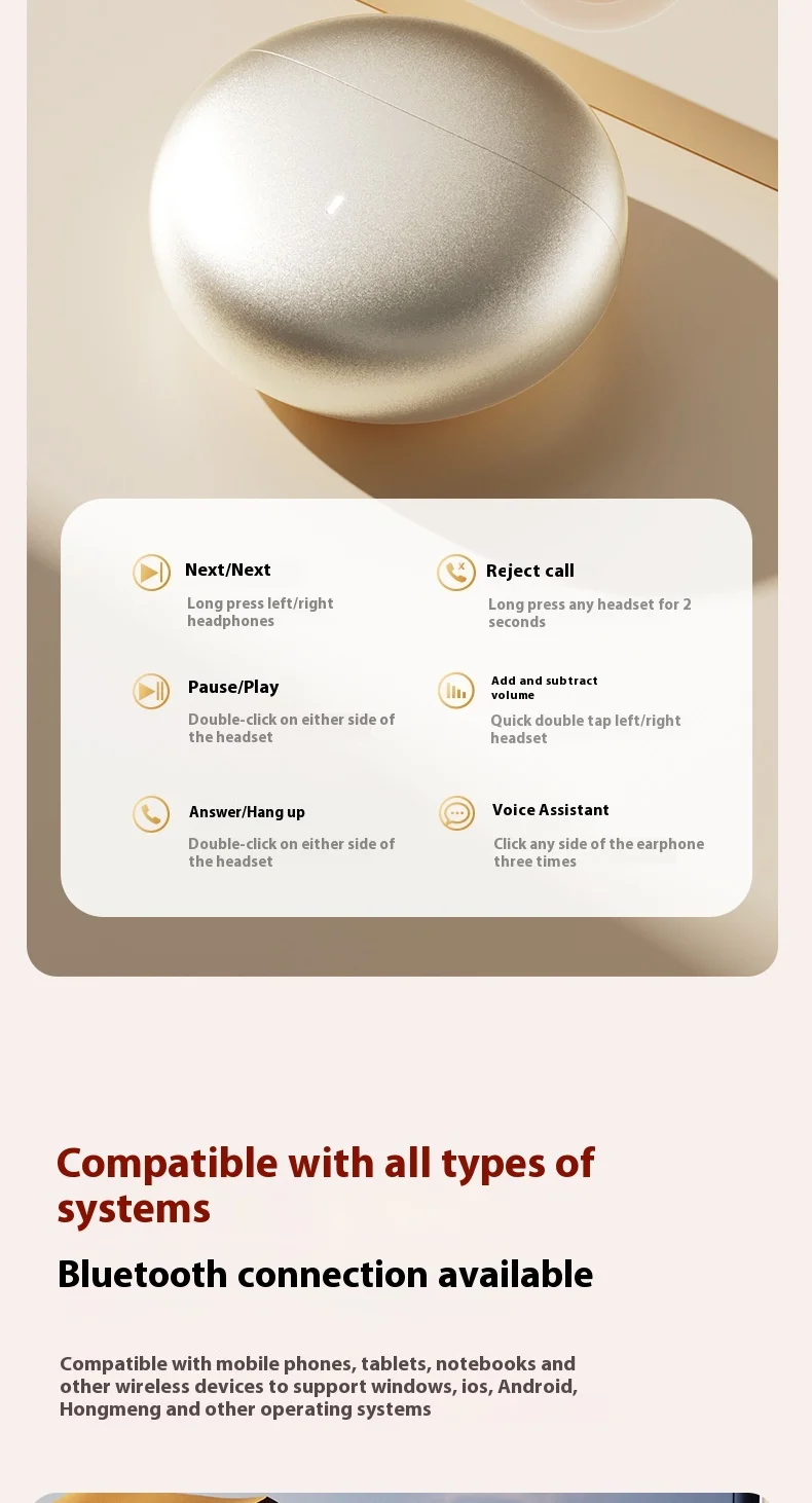 Auriculares Bluetooth duales mejorados con sonido estéreo Berlin 9D Ajuste cómodo 24 horas Tecnología a prueba de fugas de ruido IPX5 resistente al agua con micrófono