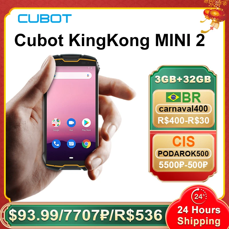 Cubot Kingkong Mini 2 Rugged Phone Face Id 3gb 32gb 4g Lte 4 Qhd Screen Waterproof Dual Sim Android 10 13mp Camera Mini Phone Cellphones Aliexpress