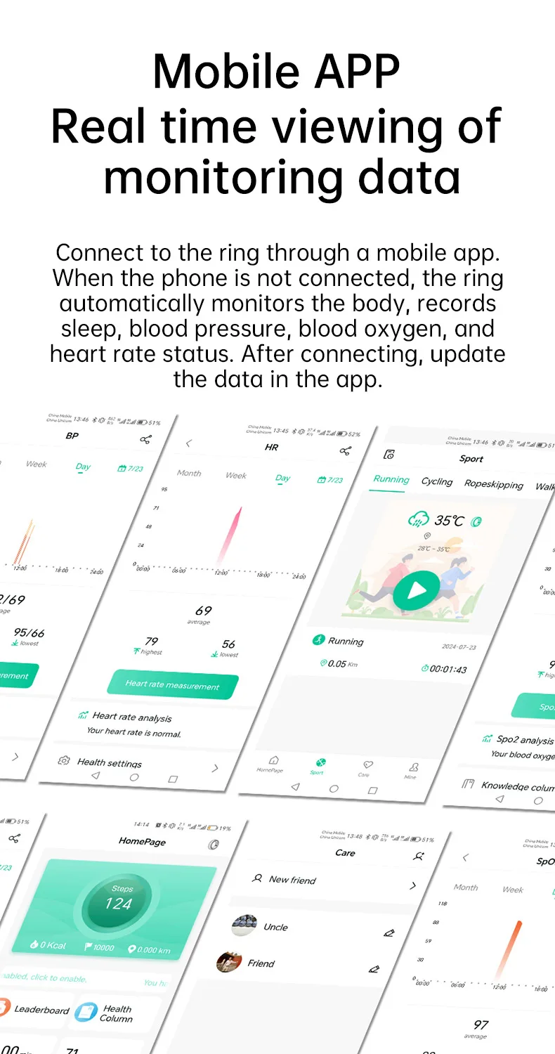 R1000 Stainless Steel Health Tracker Smart Ring Blood Oxygen Pressure Heart Rate Monitor Smart Finger Rings Fitness Waterproof