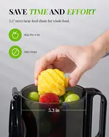 Press Juicer Machines, 5.3" Extra Feed Chute Masticating Juicer Fit Whole Vegetable and Fruit, Self Feeding Slow Pure Juicer Eas 2