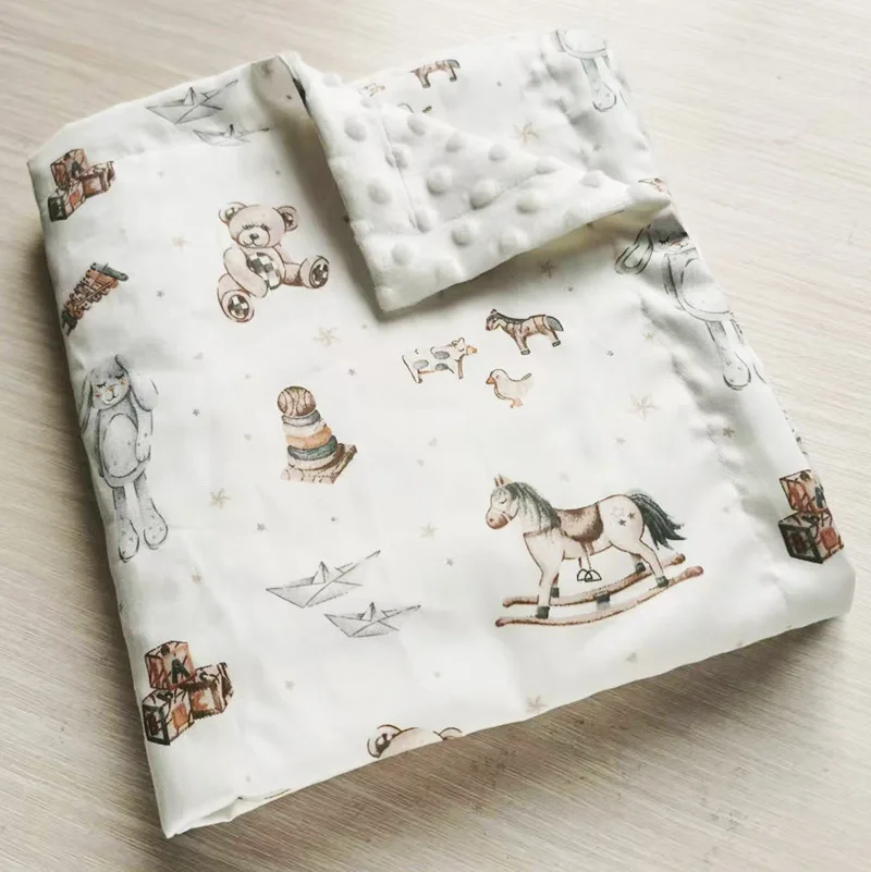 Spring Baby Blanket Warm Double Layer Swaddle Wrap Newborn Thermal Soft Fleece Bath Towel Baby Stroller Blanket Sleepsack 76*102 6
