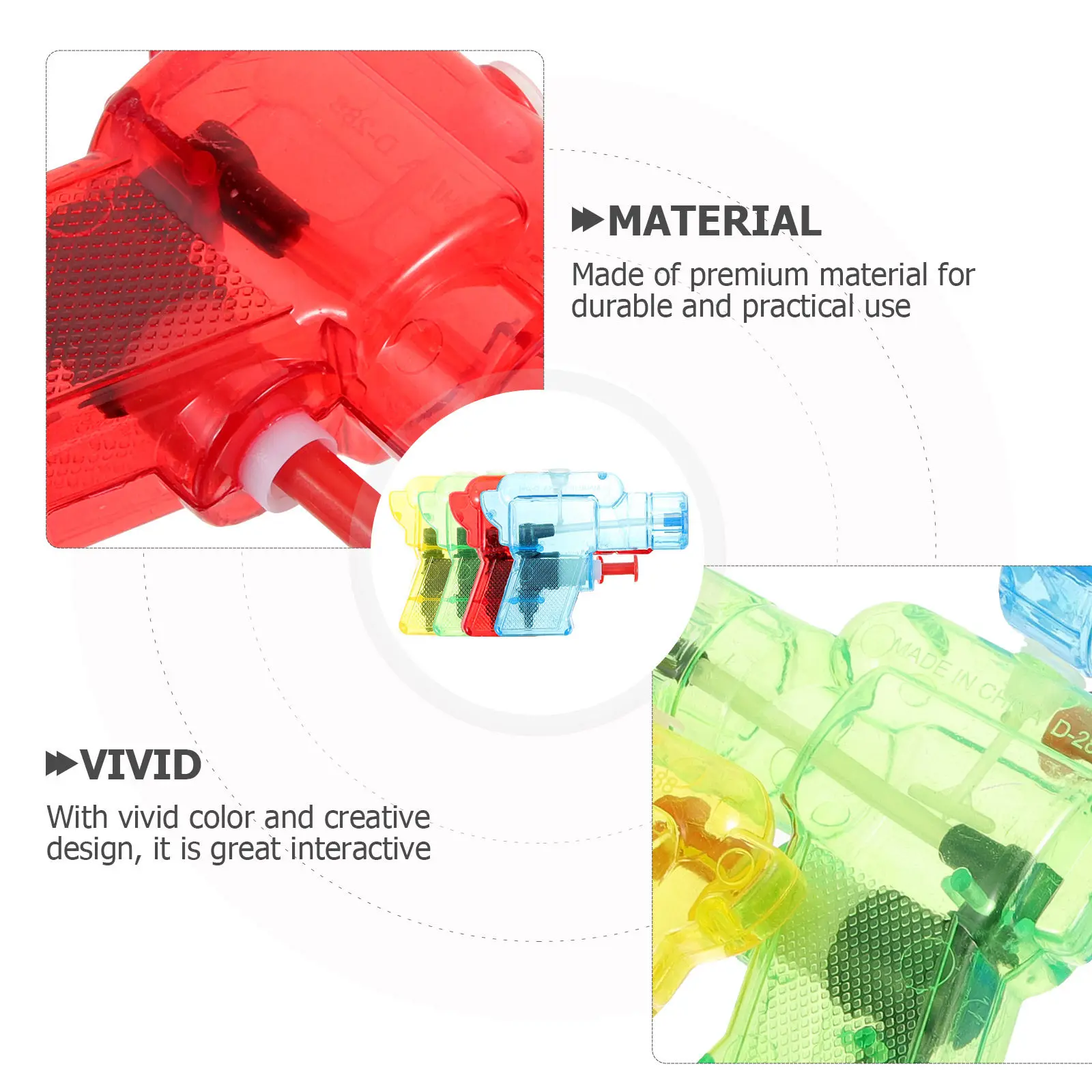 12Pcs 투명한 물 슈터 창조적 인 디자인 여름 수영장 파티 어린이 작은 야외 물 스프레이 재미있는 게임  장난감