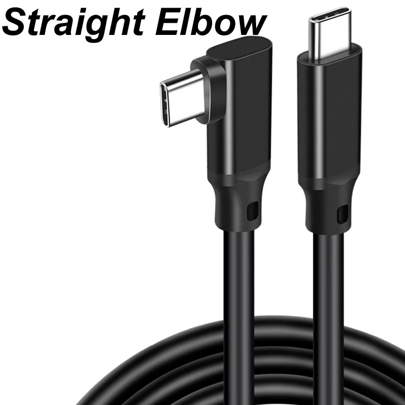 Enhanced USB-C to Type-C 90-Degree Data and Charging Cable - 20Gbps, 4K@60Hz, 100W PD Fast Charge