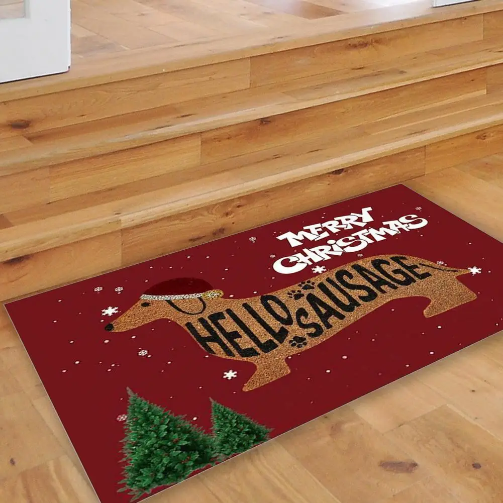 

Classic Christmas Rug Festive Dachshund Retro Truck Christmas Doormats Fun Welcome Mats for Indoor/outdoor Use Festive Floor Mat