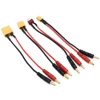 1pcs Battery Charger Cable 4.0mm Banana Male Connector To XT90/ XT60/ XT30/ T Plug 14AWG Silicone Cable 20CM For RC Lipo Battery 6