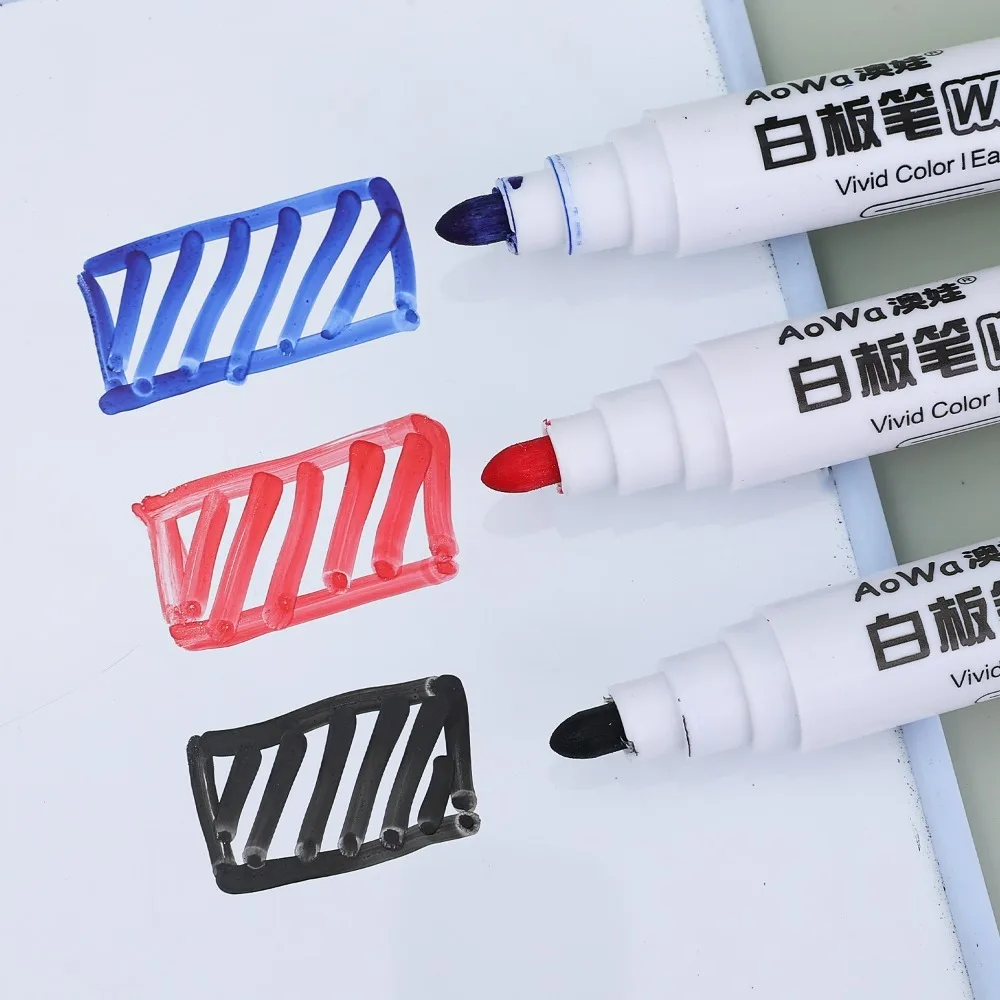 New 50-5pcs Erasable Whiteboard Marker Pen Teaching Chalk Tool Blackboard Marker for Office School Art Stationery Black/Red/Blue - 2