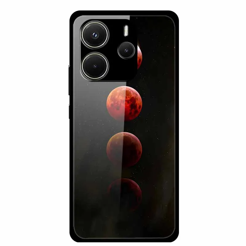 Space-Themed Soft Bumper Tempered Glass Case with Premium Protection