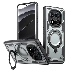 Military Armor Shockproof Phone Case with 360° Rotating Ring Stand - RM Note14Pro Plus 5G (Gray)