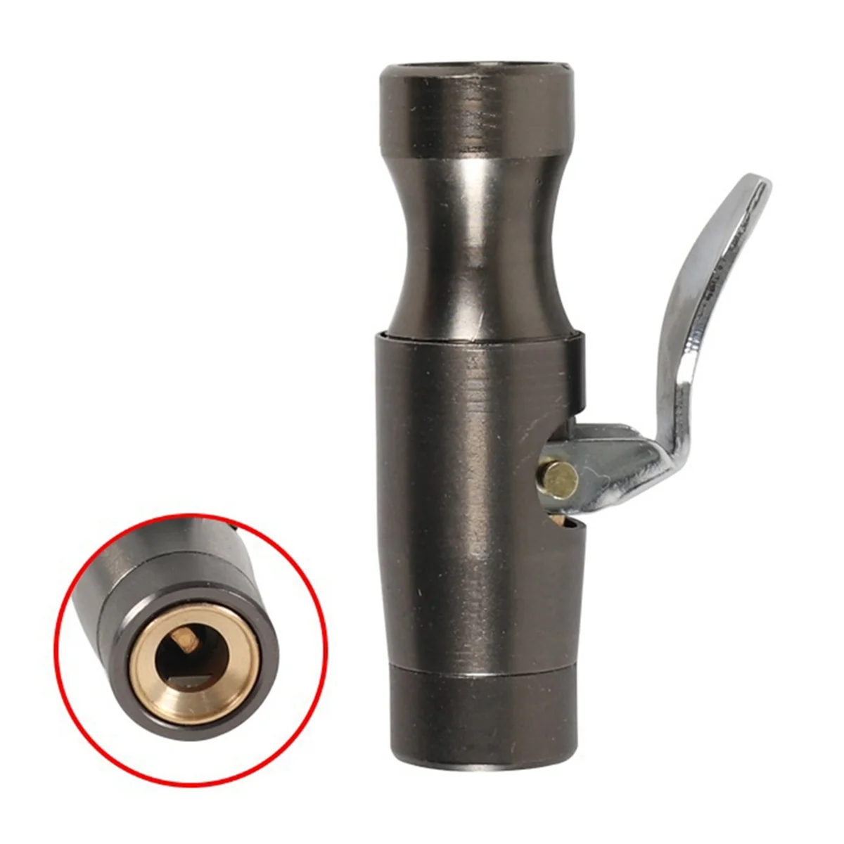 Air Chuck Open Flow Double Jaws Lock on Tire Chuck with Clips for Inflator Gauge Compressor Accessories