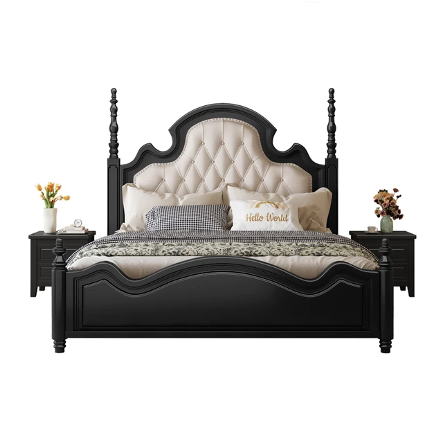 Backrest Designer Italian Bed Storage Set Luxury Modern King Size Double Beds Bedroom Adults Wooden Cama Bedroom Furniture 6