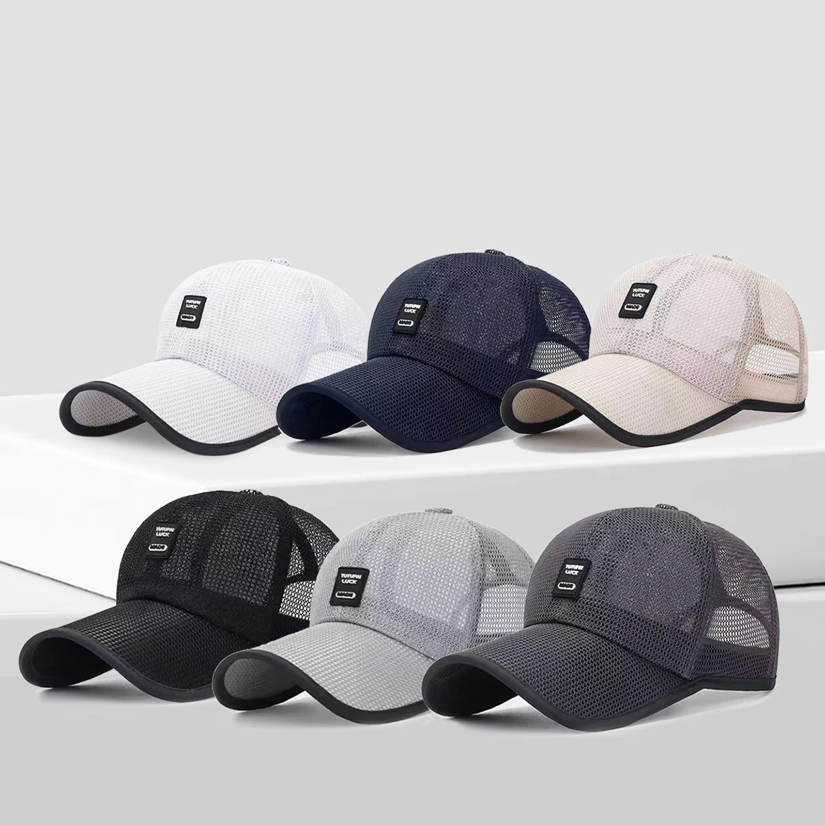 Fashion Letter Breathable Baseball Cap Female Male Snapback Cap Female Male Sun Hat Unisex Adjustable Mesh Truck Driver Hat
