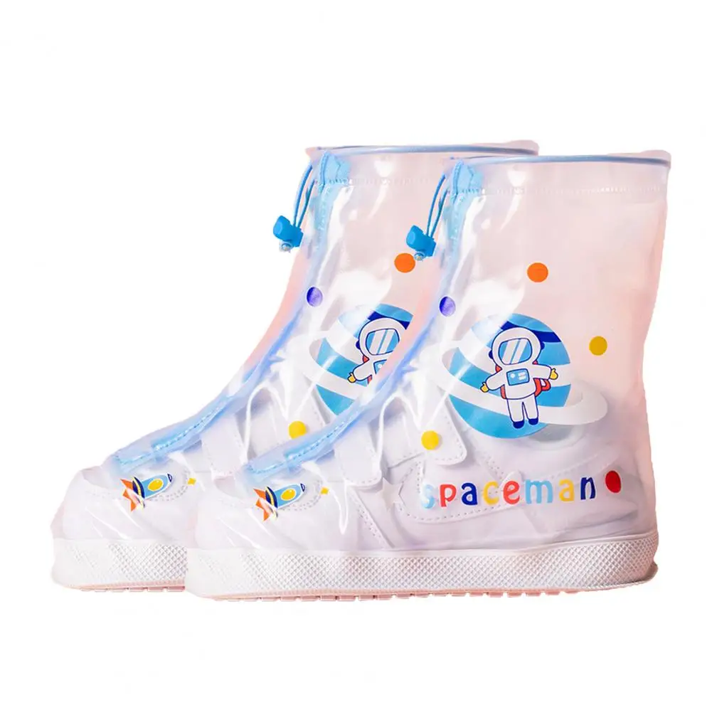 Children Rain Overshoes 1 Pair Wear-resistance Animal Print Non-slip Portable Waterproof for Outdoor