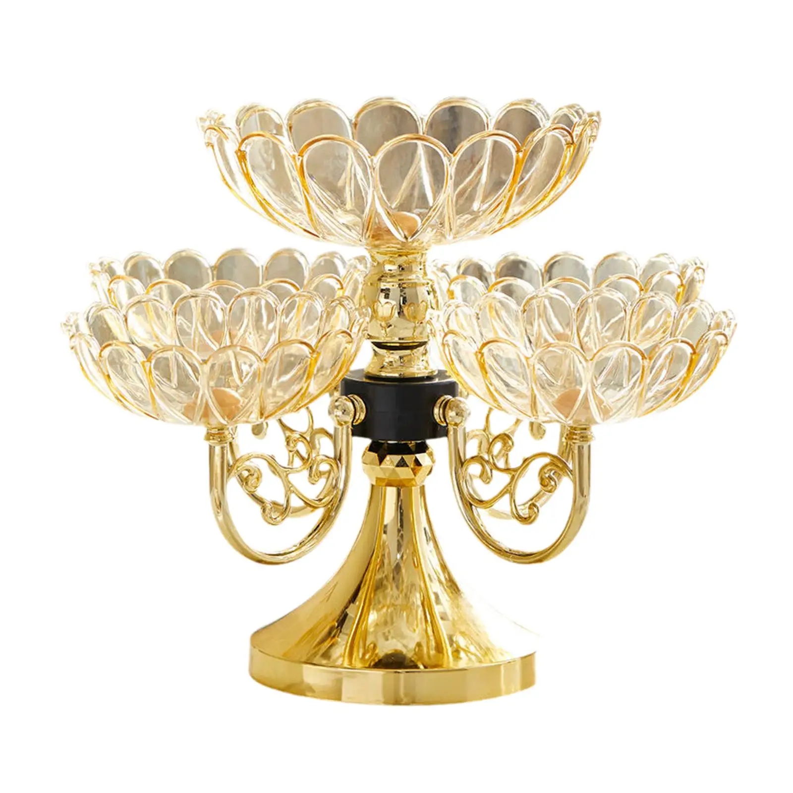 Flower Snack Dessert Plate Fruit Bowl Light Luxury with 5 Bowl Dried Fruit Plate for Cafe Household Office Wedding Living Room 4