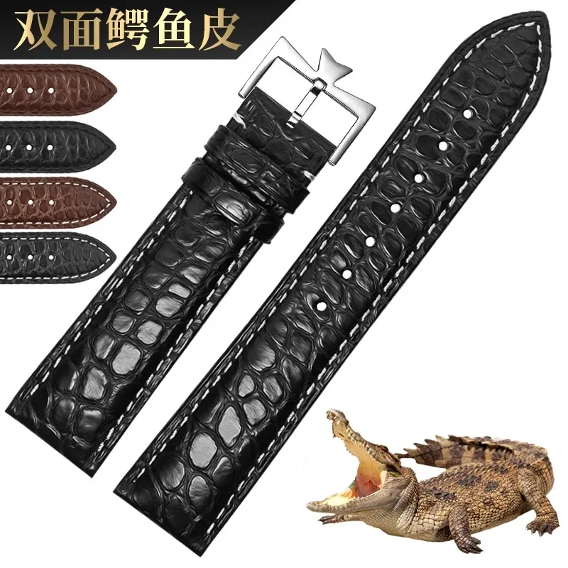 

First layer Double Sided Crocodile Skin Watch Strap For Vacheron VC Constantin Bracelet Men's Watchband 19mm 20mm 21mm