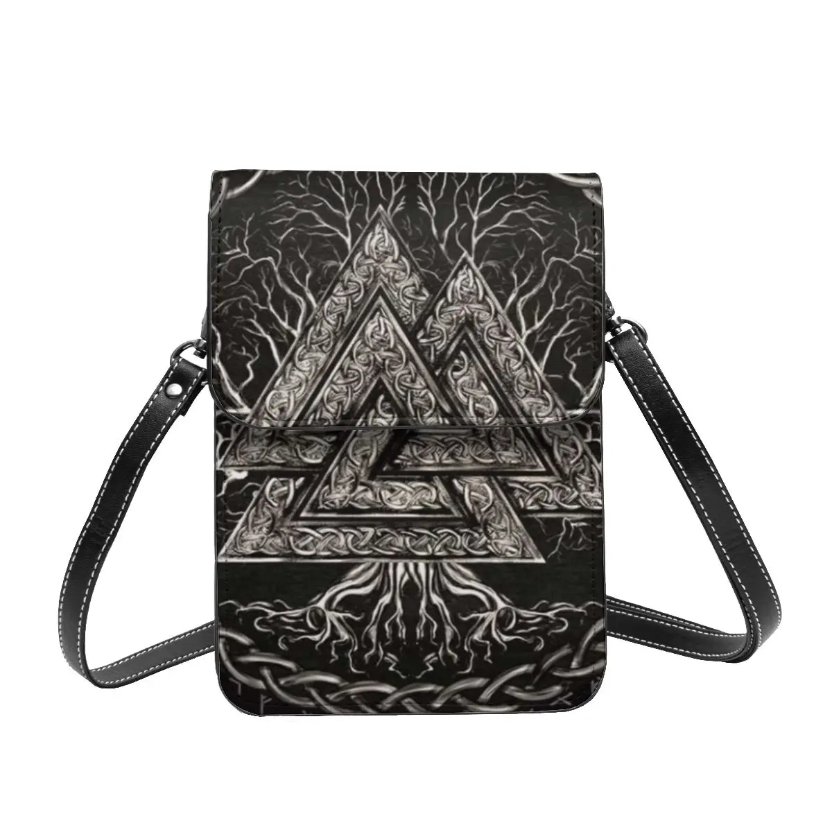 

Viking Age Shoulder Bag Symbol Woman Gifts Mobile Phone Bag Retro Leather Work Bags