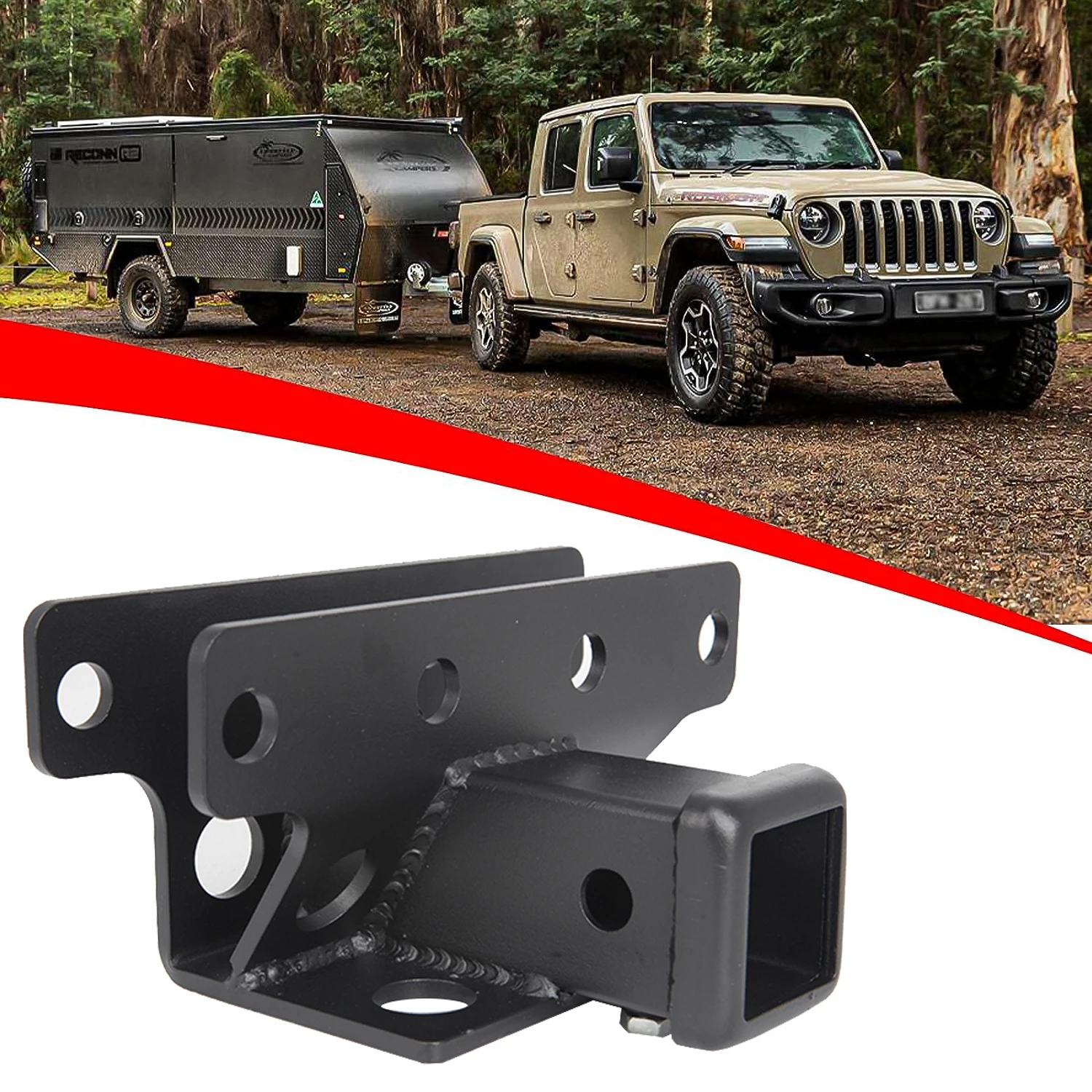 

2'' Rear Bumper Hitch Receiver Trailer Truck Pickup Tow Hitch For Jeep Gladiator JT 2019+