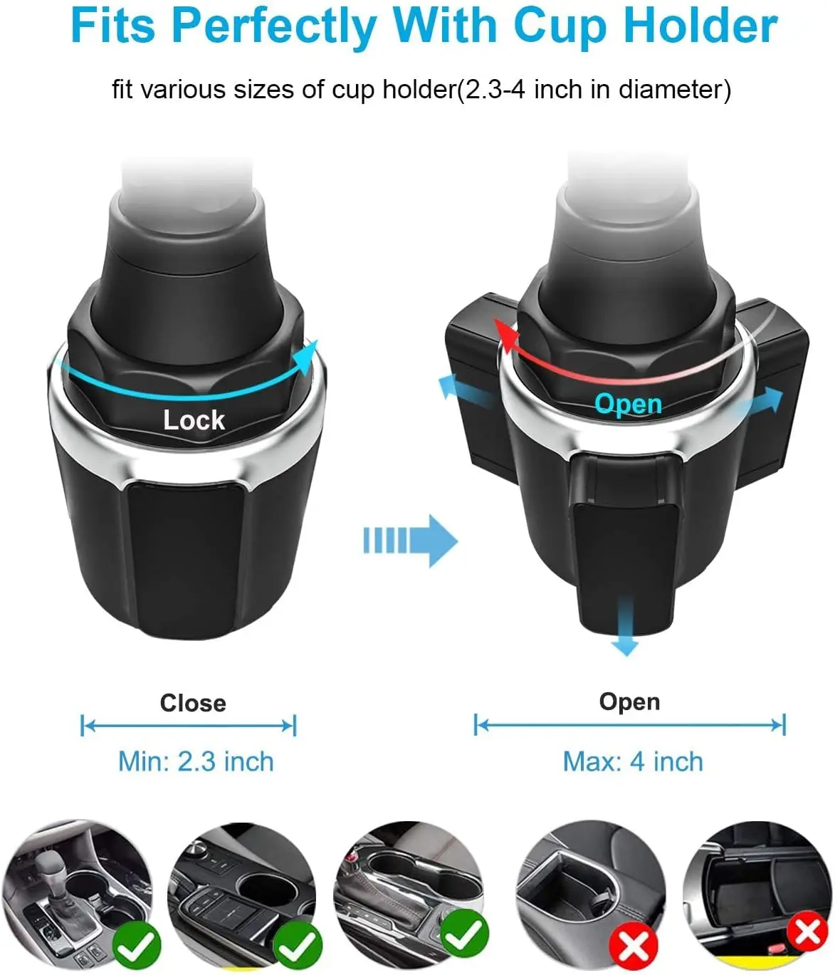 Cup Holder Tablet Mount 360&deg; Rotation Universal Cupholder Tablet Car Mount with Adjustable Arm for 4-13" Devices Tablets