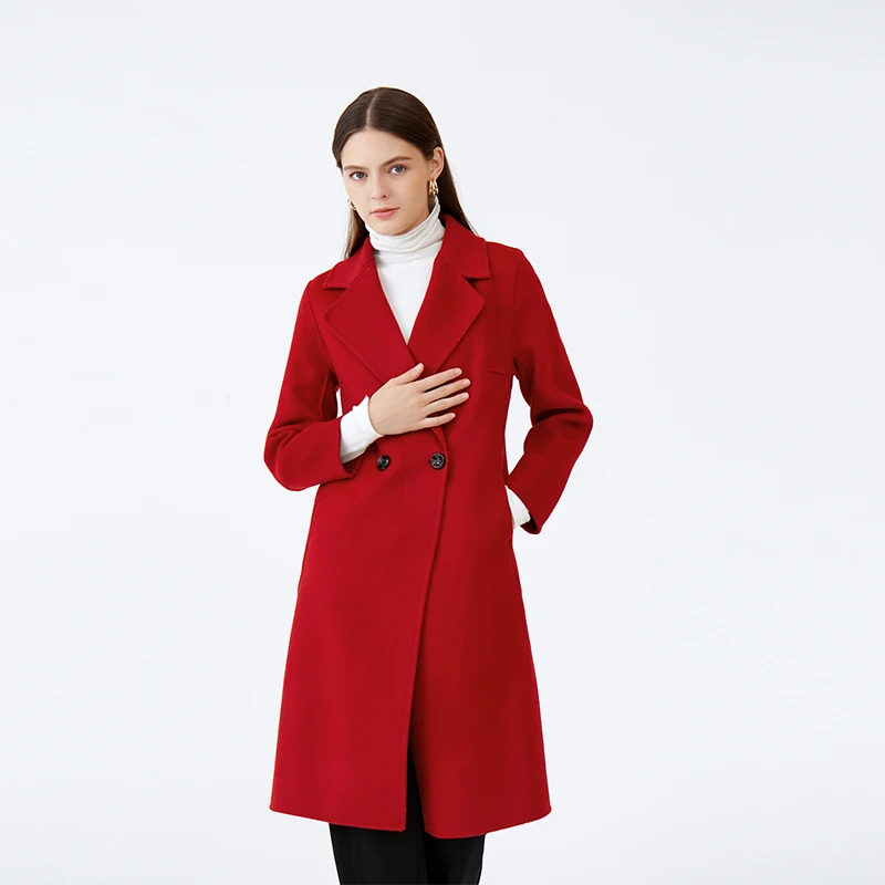 Double-Sided Cashmere Coat New Woolen Coat Autumn And Winter Long Joker High-End Women's Hand Sewing factory wholesale high quality soccer football training hand sewing pu size 4 and size 5 balls