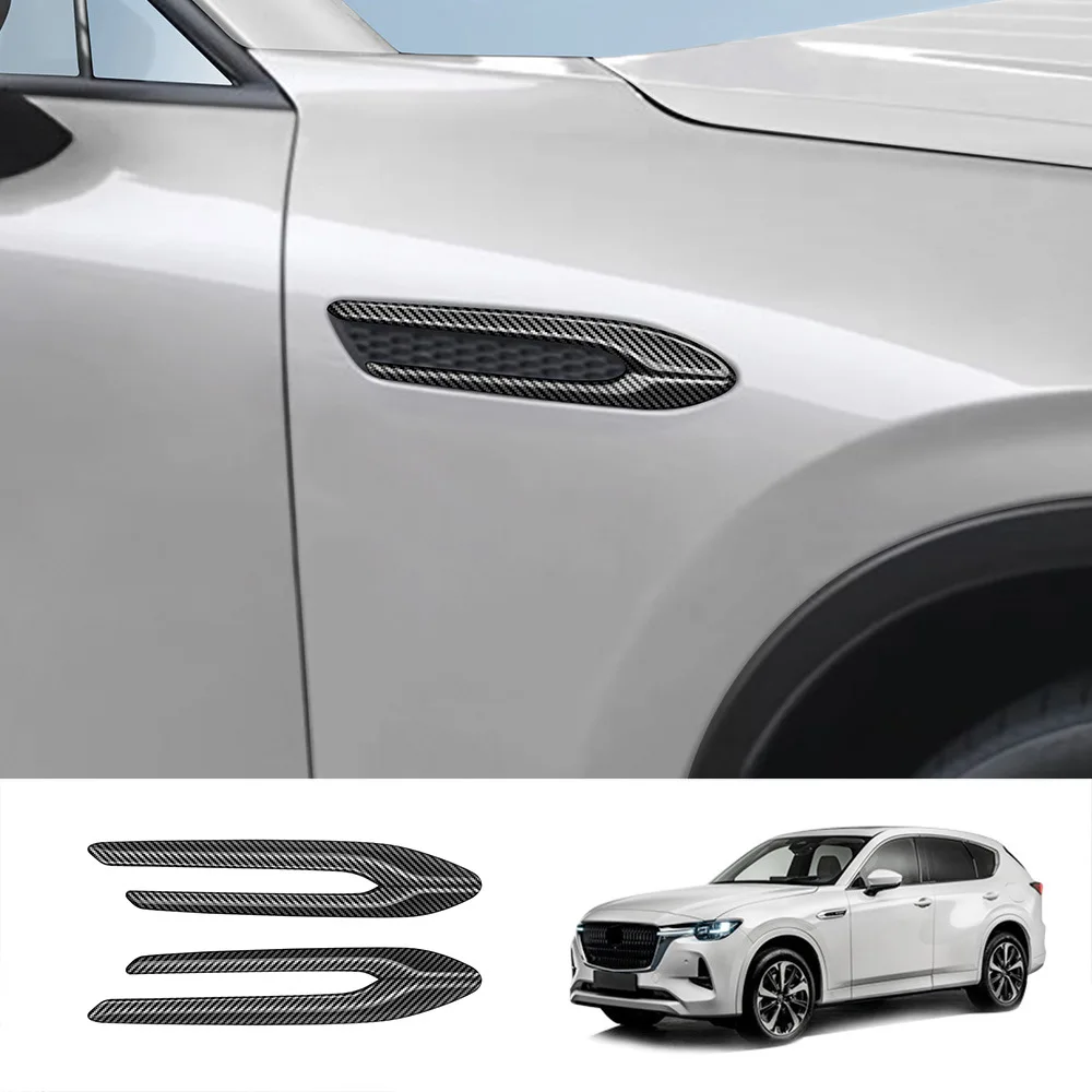 Для Mazda CX-60 CX60 2022 Декоративная полоса в виде листьев для панели, боковой корпус, украшение для выхода воздуха, ABS, углеродное волокно, автомобильные аксессуары, автозапчасти