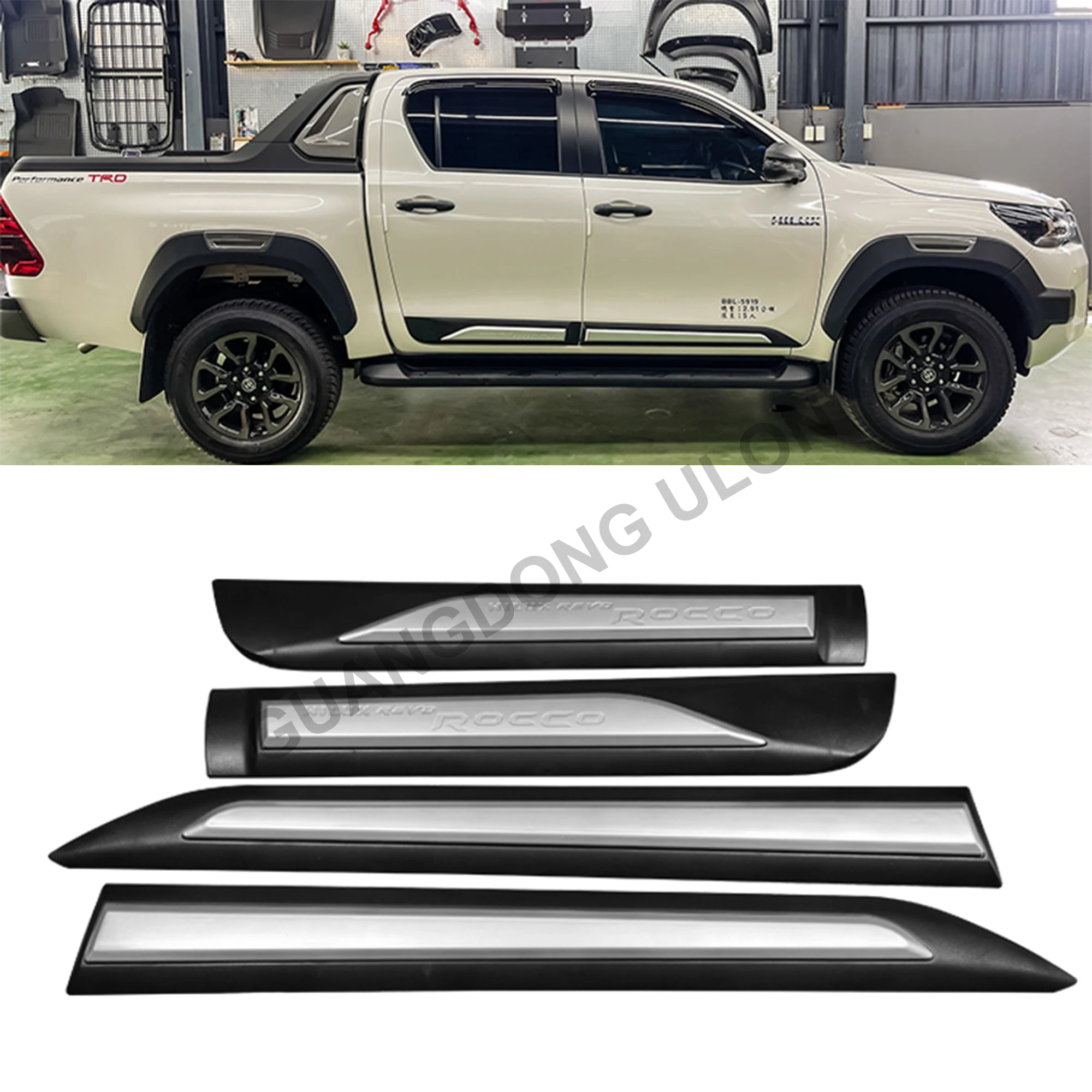 

Hilux Chrome Side Moulding Side Door Body Trim fit Pickup Hilux Revo Rocco 2015-2021
