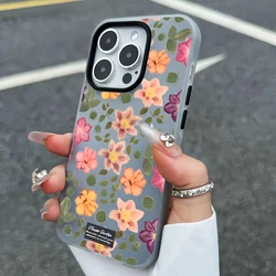 Colorful Small Flowers Jelly 2 - In - 1 Phone Case Cover - Galaxy S23 Ultra (Black)