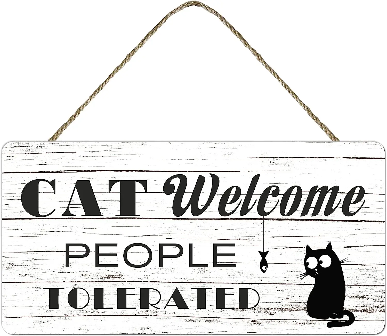 

Wooden Hanging Sign Funny Wall Decor Cat Welcome People Tolerated Decor Office Home Decorations For Cat Lover Gift Decor