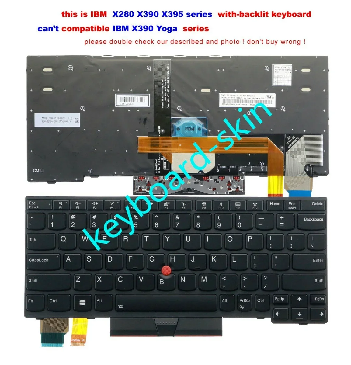 

Новинка для lenovo IBM Thinkpad X280 X395 X390 (не X390 Yoga) клавиатура US с подсветкой