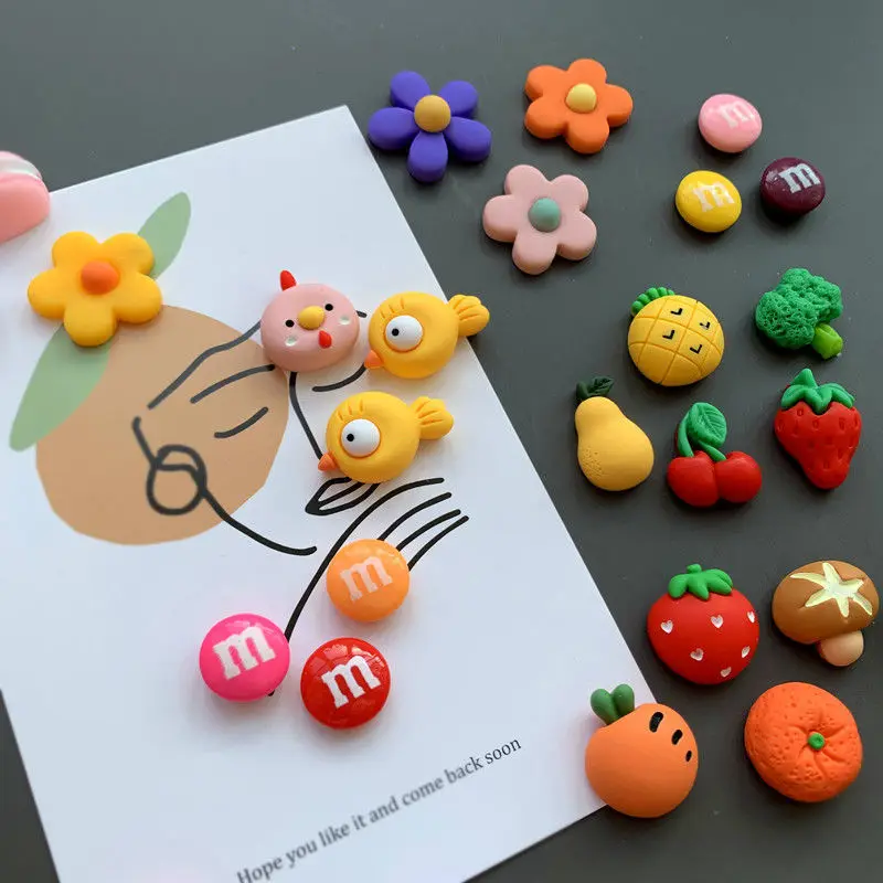 Magnetic fridge magnets magnetic fridge stickers refrigerator decor Cartoon mini magnet refrigerator series set Animal food Christmas refrigerator decoration Home decorative magnet photo wall