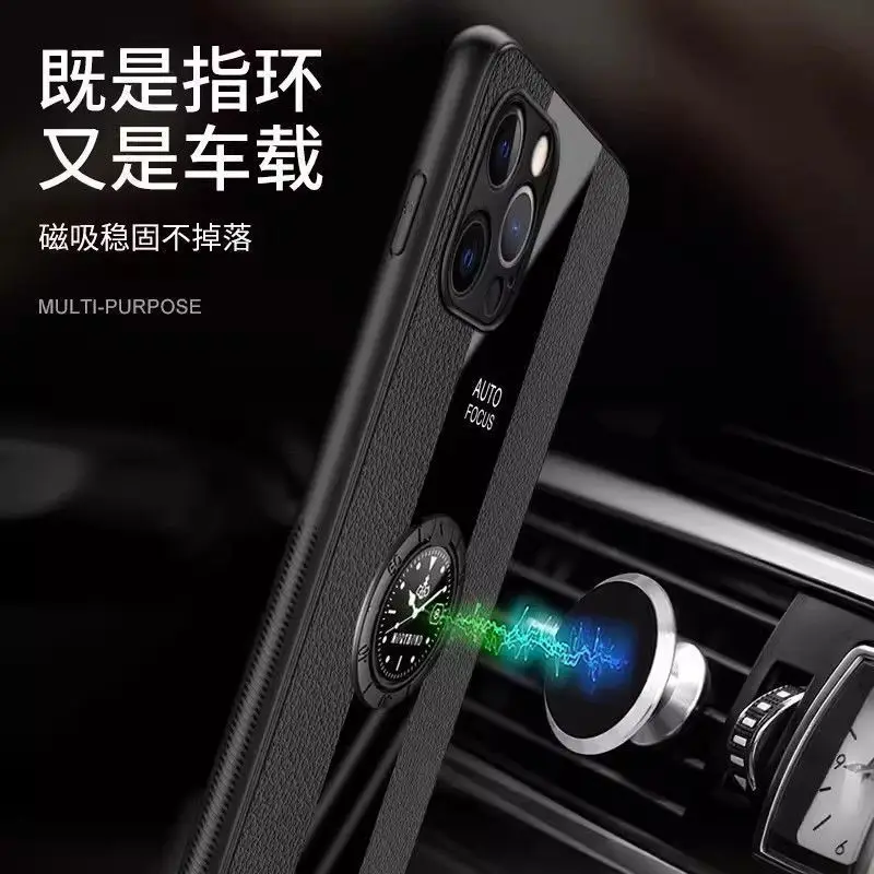 Luxury Leather Magnetic Holder Case - Shockproof Bumper Cover