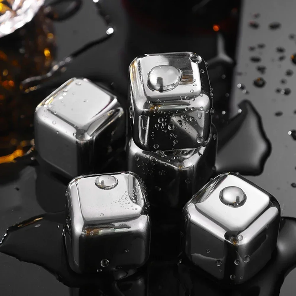 304 Stainless Steel Cube Ice Cube Food-grade Never Dilute All Types Whiskey Wine Drinks Bar Party Family Beverage Making