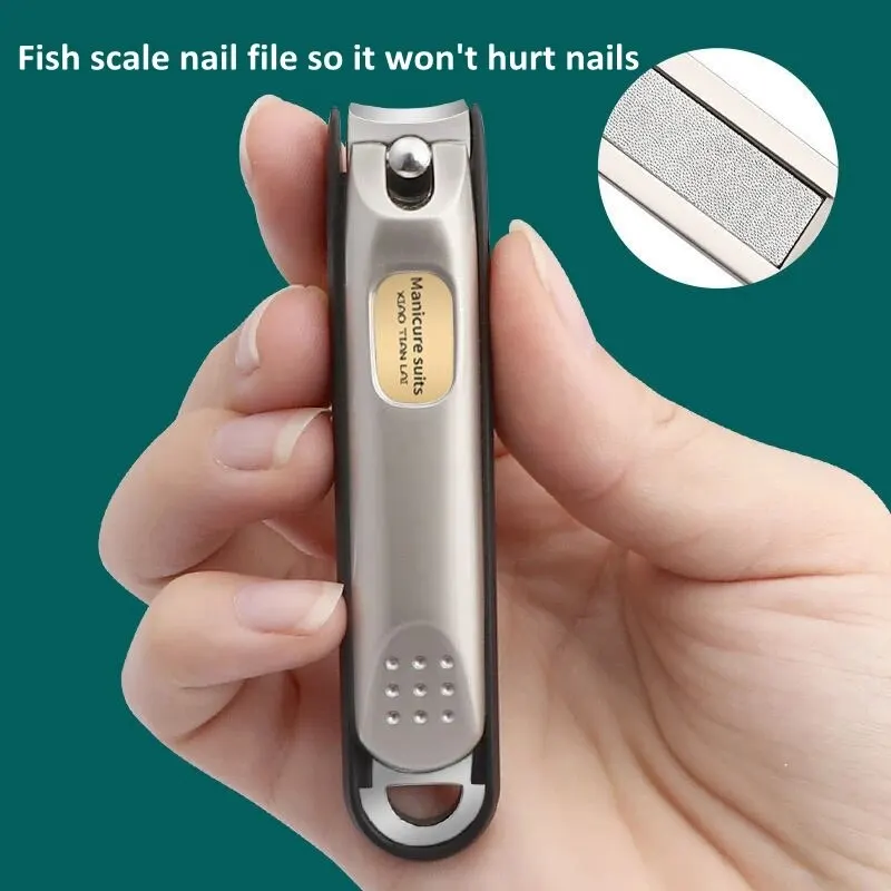 Nail Clipper Nail Trimmer Pedicure Scissor Stainless Steel Anti Splash Fingernail Cutter Manicure Tools