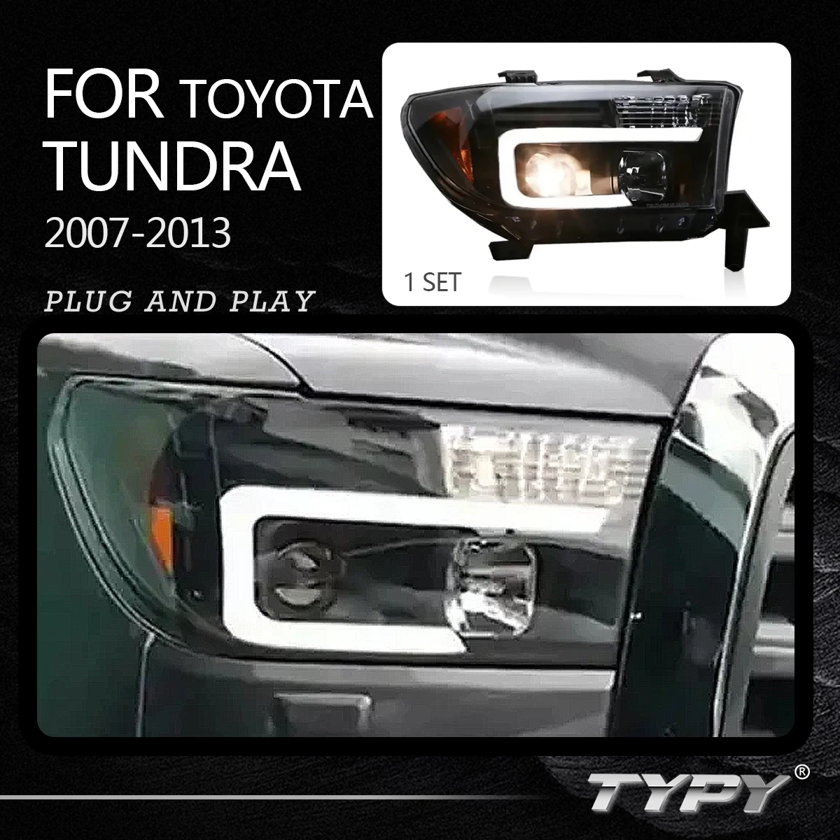 

Car Headlights Headlamp Modified LED DRL Head Lamp Bi-xenon Lens Head light For Toyota Tundra 2007-2013