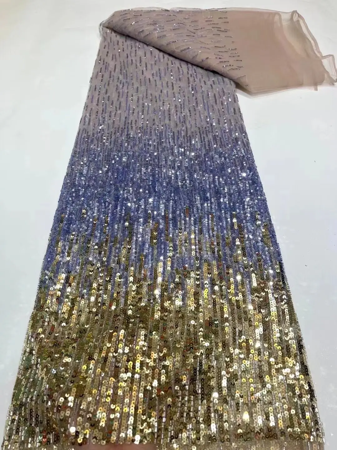 

Нигерийская французская кружевная ткань с блестками, искусственная вышитая африканская сетчатая кружевная ткань для женщин