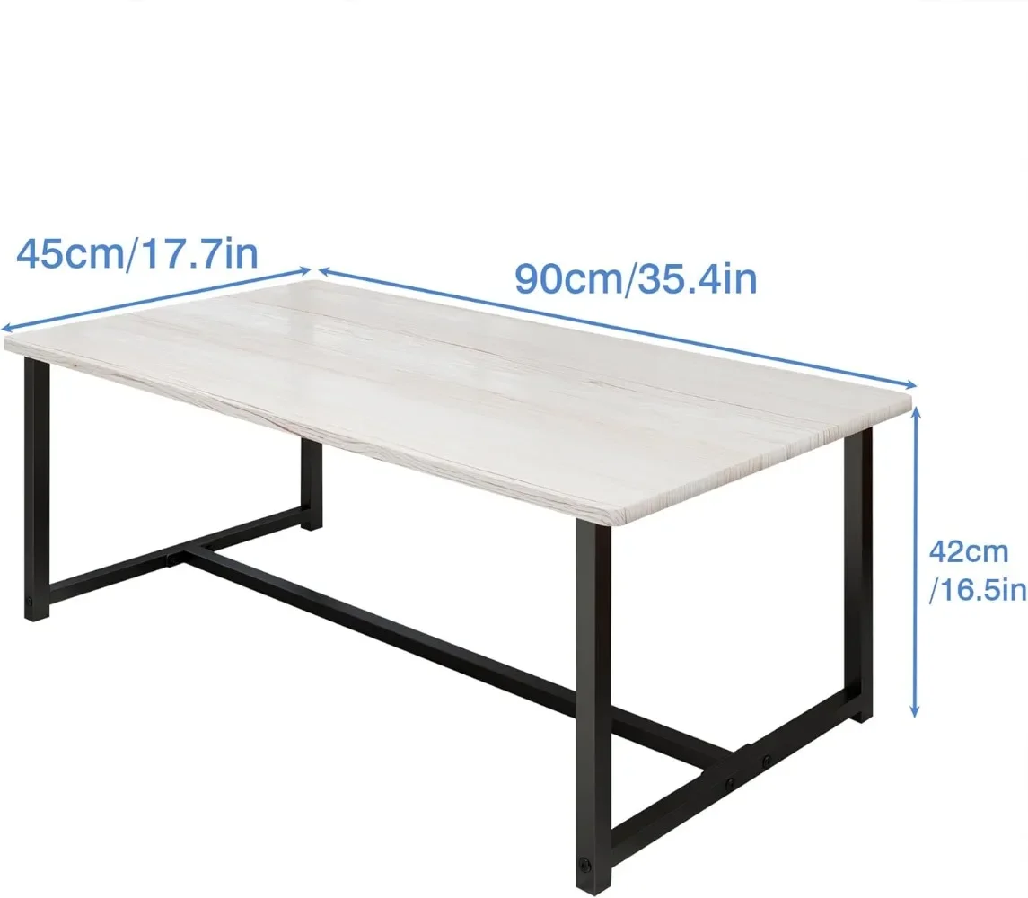 Industrial Coffee Table with Rectangle Wood and Stable Metal Frames, Living Room Table, Office, Teak Oak/Black, Easy Assembly 2