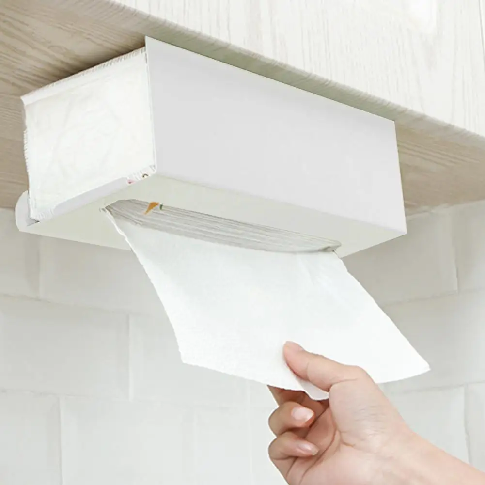 Tissue Holder Iron Rustproof Punch Free Back Hanging Tissue Shelf Paper Towel Rack Kitchen Accessories