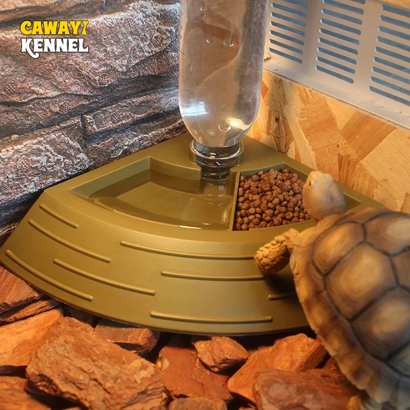 1PCRandomColorAutomaticReptileFeederLizardWaterBowlCornerDish