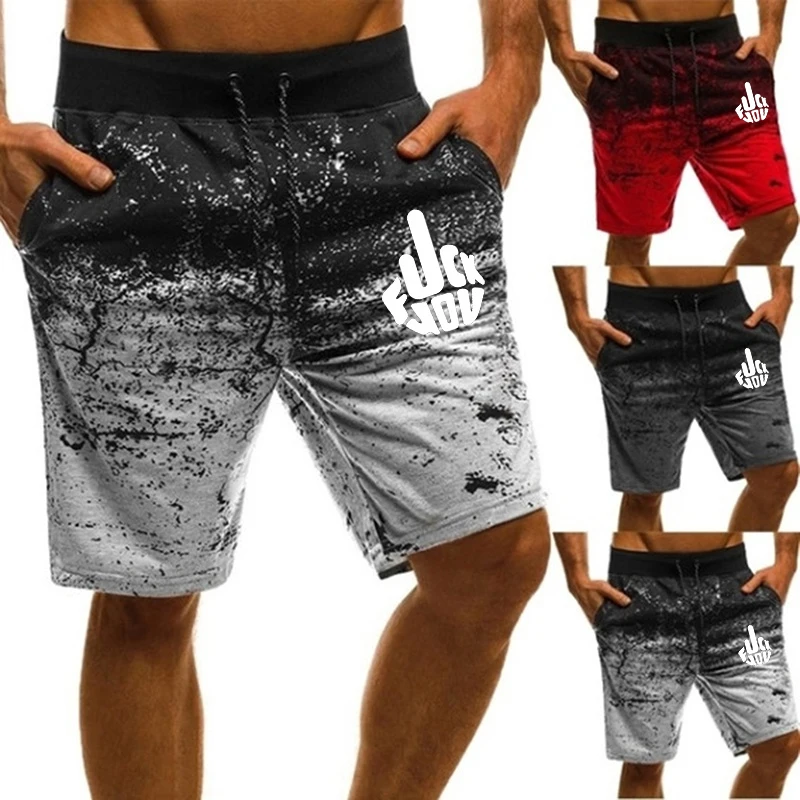 Брюки мужские повседневные, пляжные шорты с принтом, спортивные штаны с кулиской для мужчин
