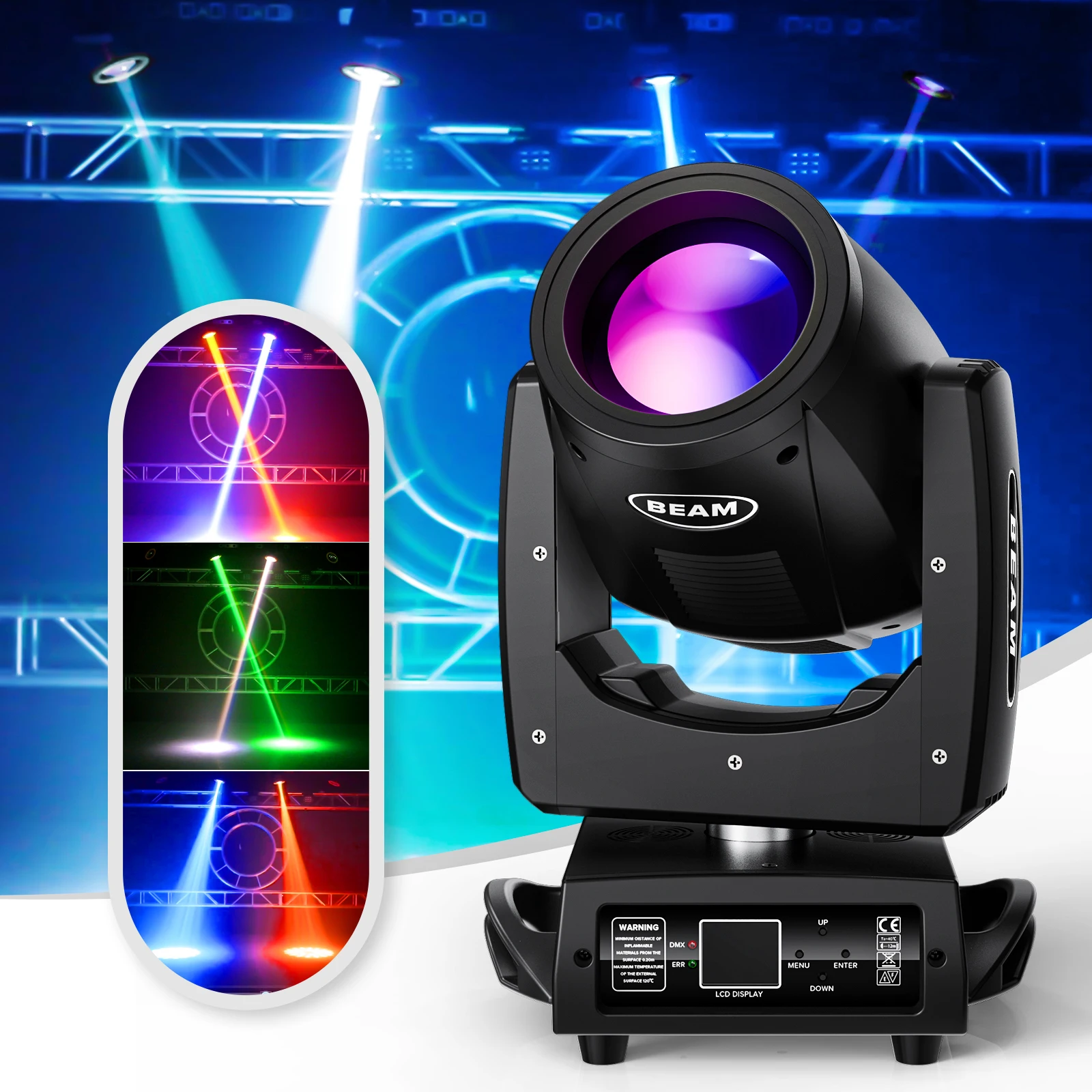 

450W Stage Moving Head Light HOLDLAMP 15 Gobos and 14 Colors Rainbow Effect DMX512 Control for Disco Party Club Bar DJ Show