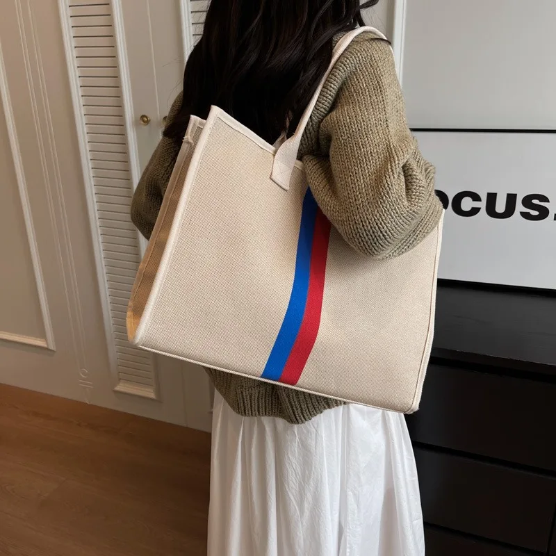 Shoulder Bags Tote Large Capacity Canvas Handbag NEW Daily Commute Simple Design Women Aesthetic Student Casual Trend All-Match