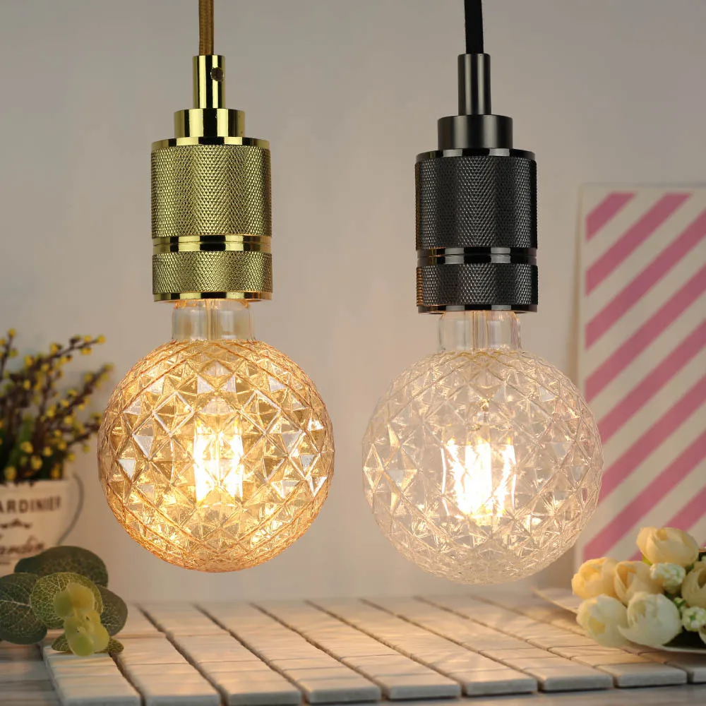 E27 LED Filament Bulb G95 Spiral Light 4W 2300K 220V Retro