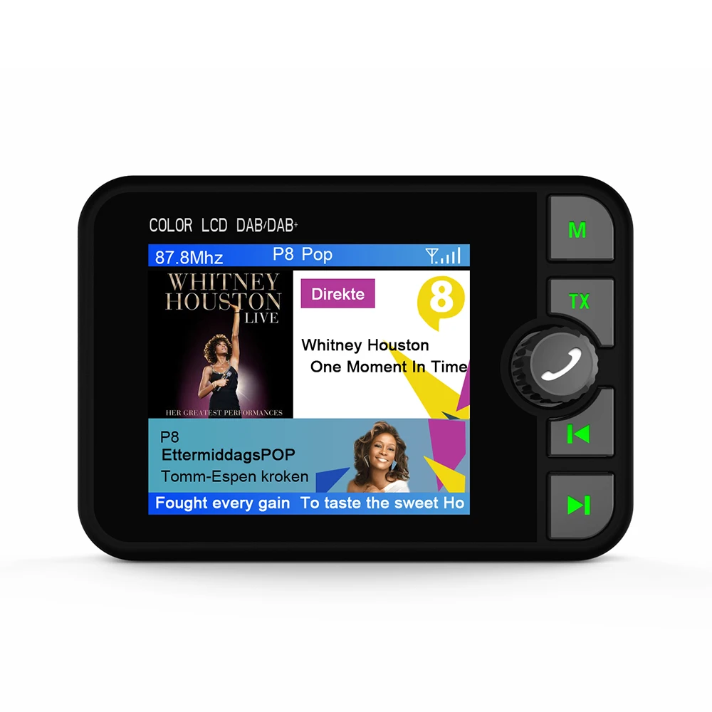 Podofo Receptor de radio digital DAB con pantalla LCD de 2,4 pulgadas, adaptador de audio para coche, transmisor FM DAB Plus, función BT y AUX, compatible con vehículos Tesla, BMW, Ford de todas las series 4