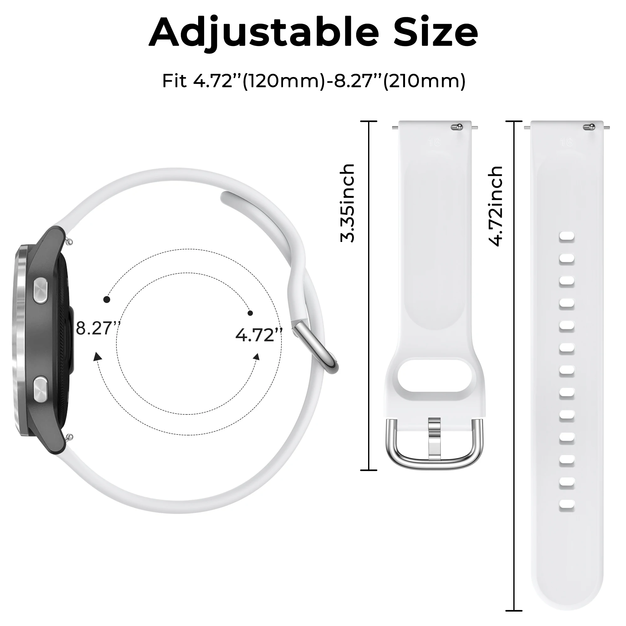 Elegant 18mm Silicone Watchband